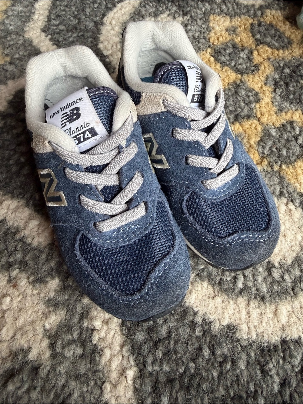 New Balance Kids Navy and Gray 574 Casual Sneakers